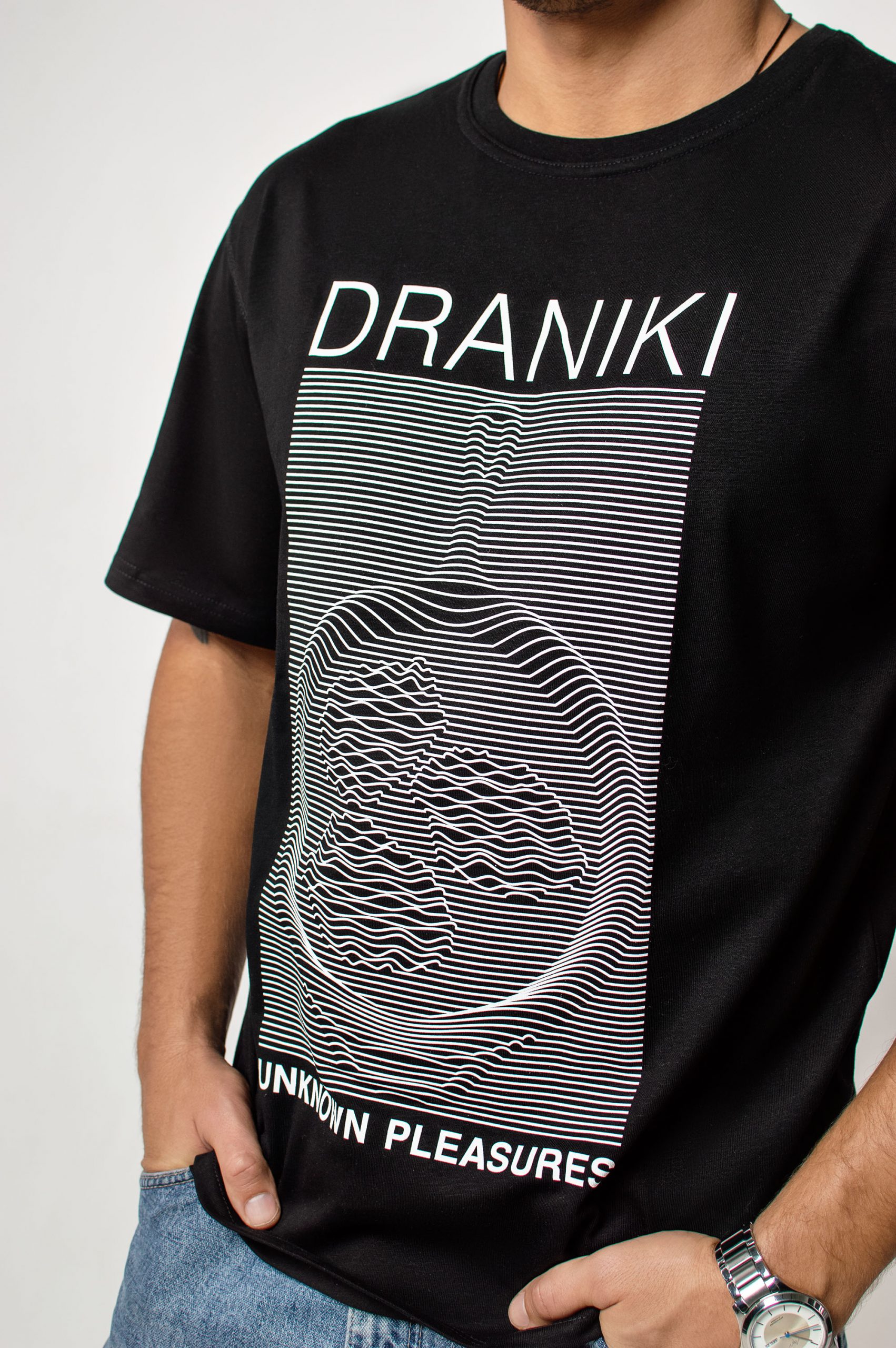 Цішотка Унісэкс «Draniki. Unknown Pleasures» Чорная