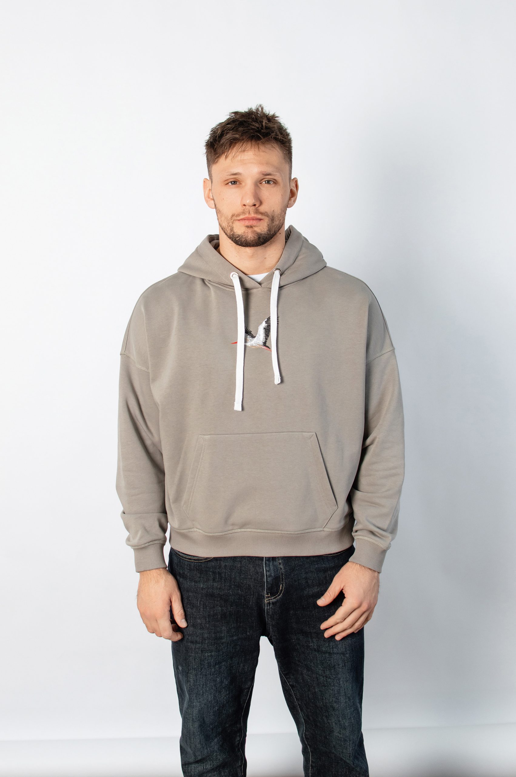 Худзі унісэкс «Бусел» Gray