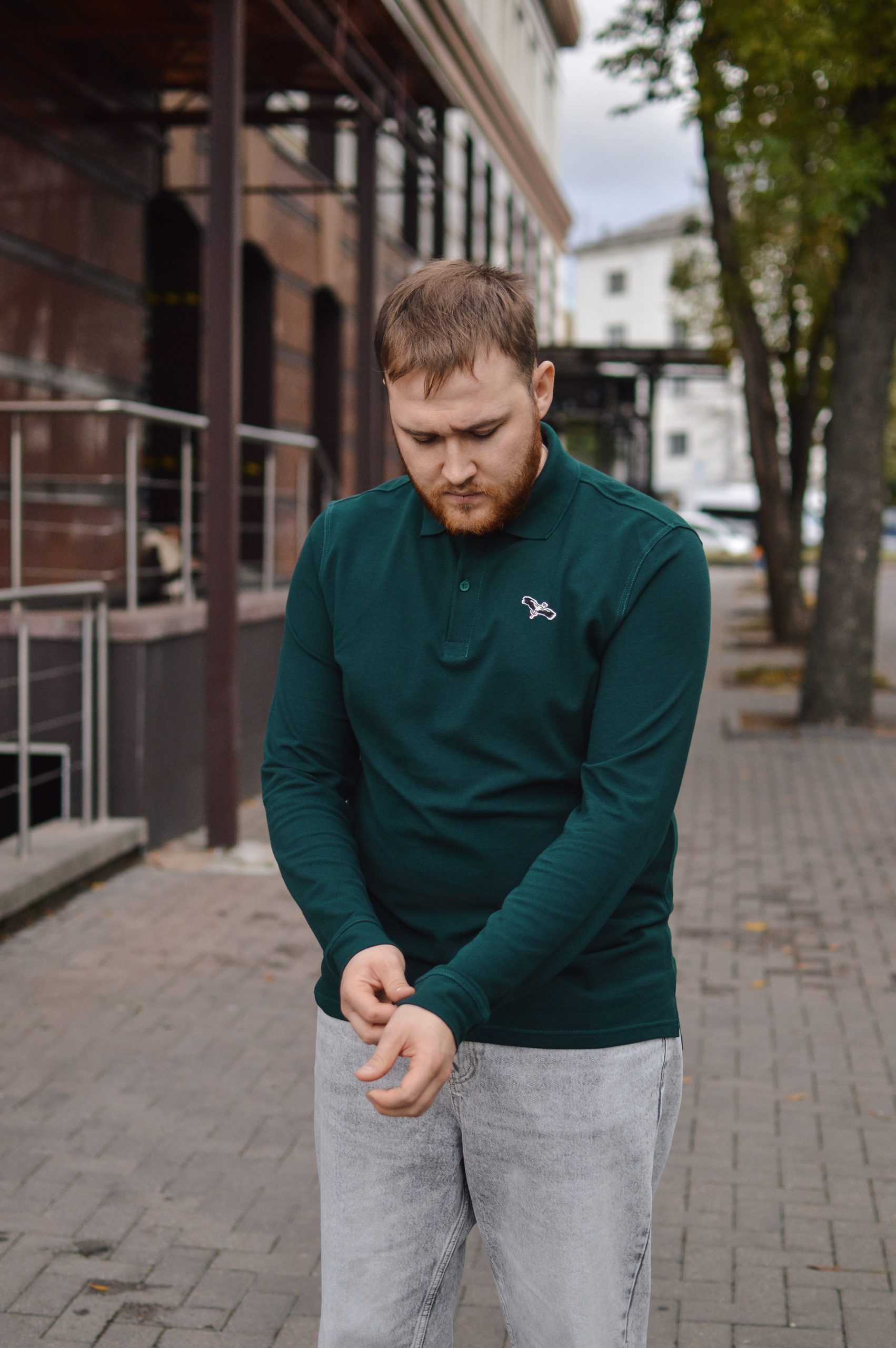 Пола з доўгім рукавом «Бусел» Зялёнае
